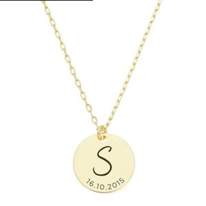 COLAR PERSONALIZADO INICIAL E DATA NO OURO PP033-O