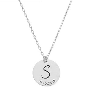 COLAR PERSONALIZADO INICIAL E DATA NO RÓDIO PP033-R