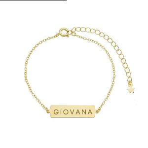 PULSEIRA PERSONALIZADA PLACA COM NOME NO OURO PP044-O