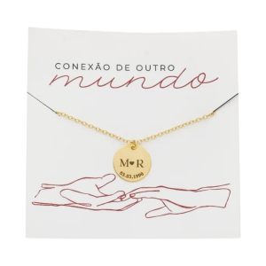 COLAR PERSONALIZADO DUAS INICIAIS E DATA PP079-O